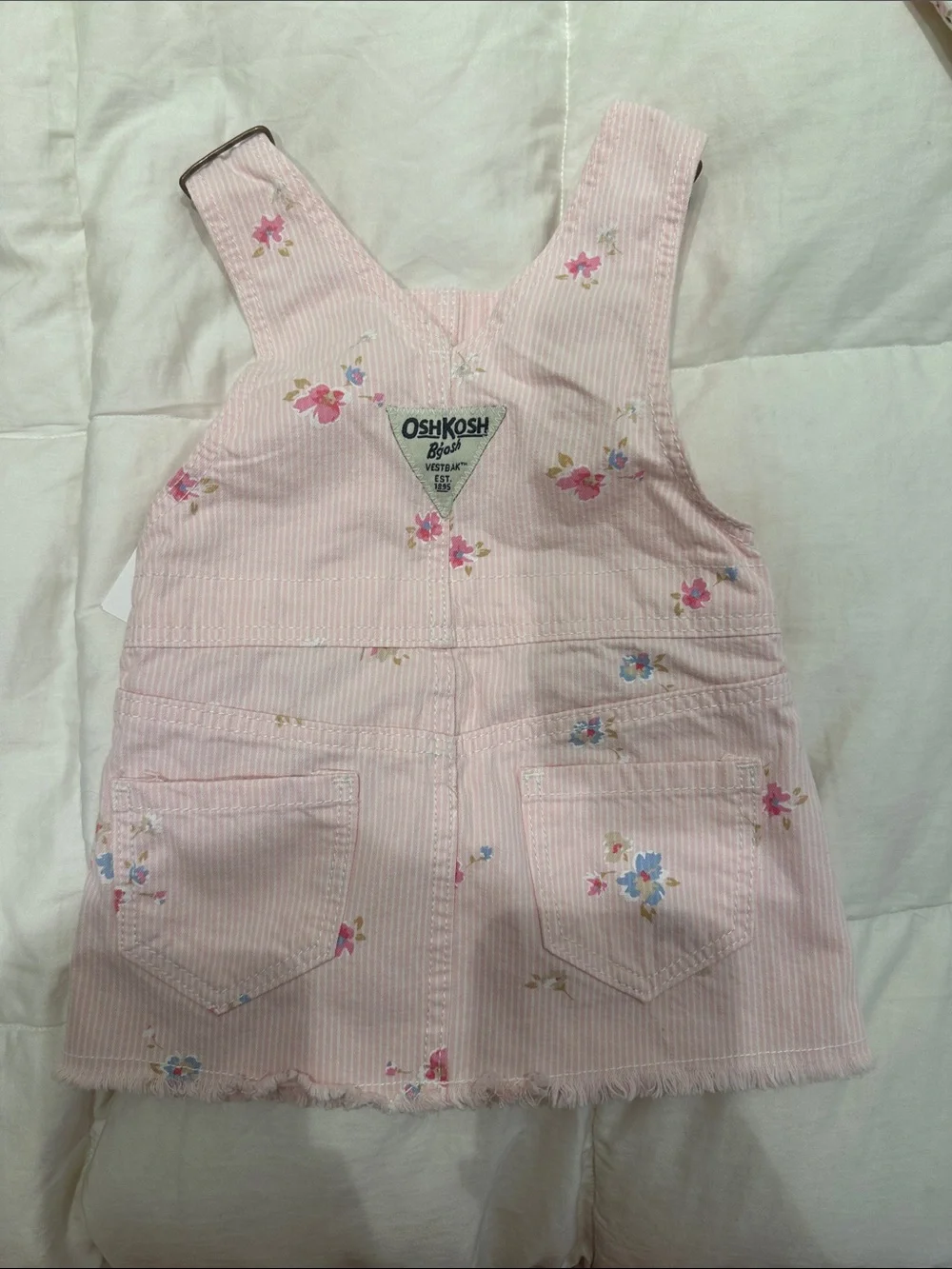 OshKosh B'gosh Light Pink Floral Overall dress